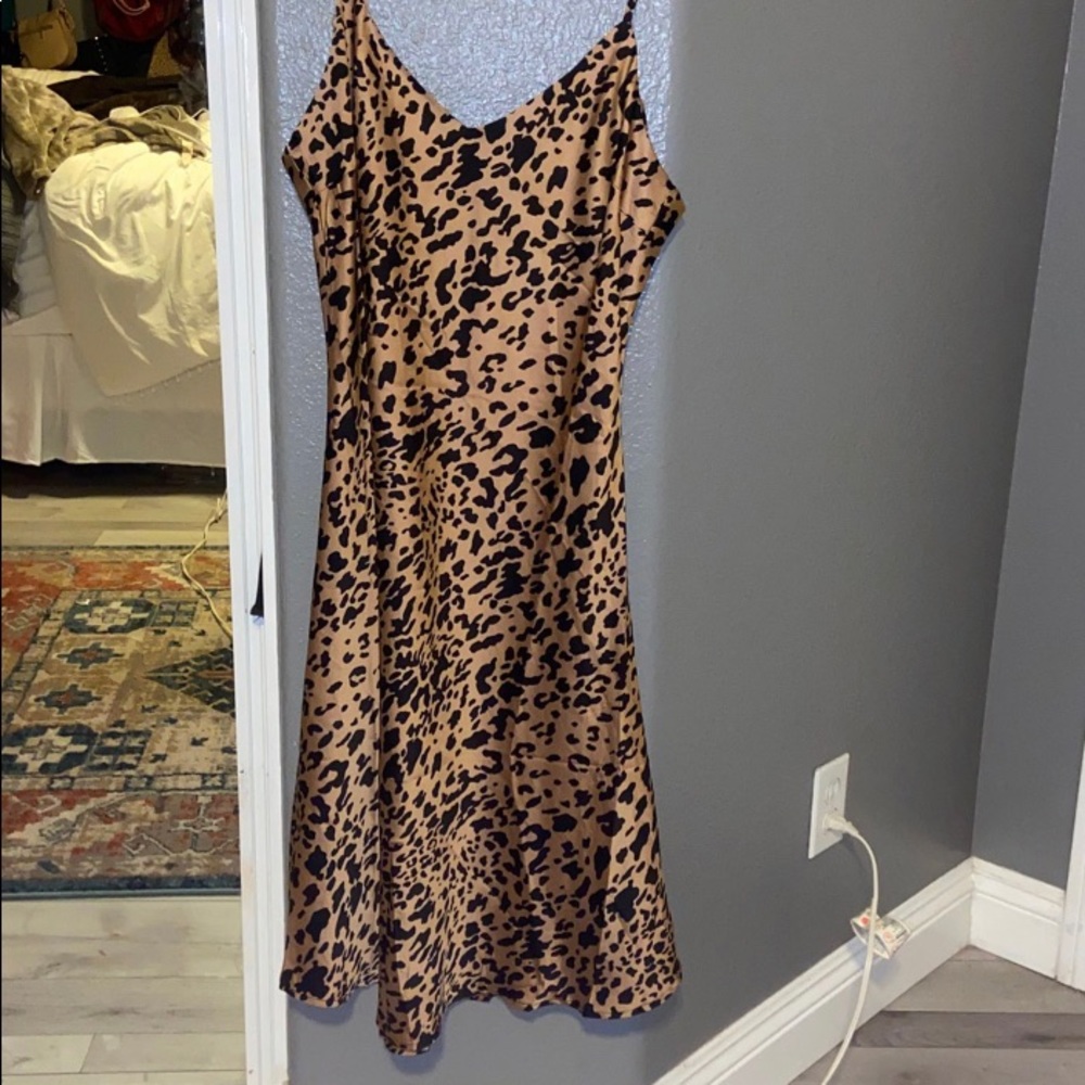 Silk leopard dress
